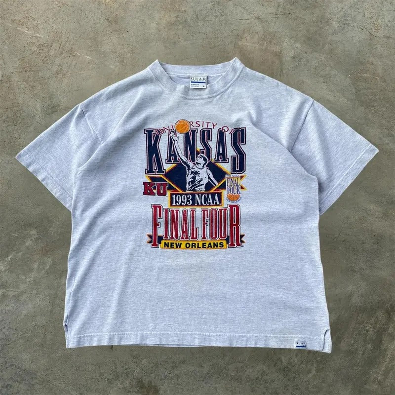 Vintage Kansas Final Four 1993 NCAA Basketball Print Size Large Retro T-Shirts, Hoodie, Sweatshirt - T-Shirt, Sweatshirt, Hoodie
