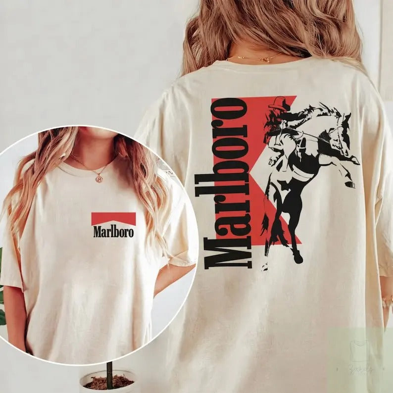 Vintage Marlboro Cowboy Wild West Shirt Cowboy Killer Shirt Boho Shirt Cowboy Country 2 Sides T-Shirts, Hoodie, Sweatshirt - T-Shirt, Sweatshirt, Hoodie