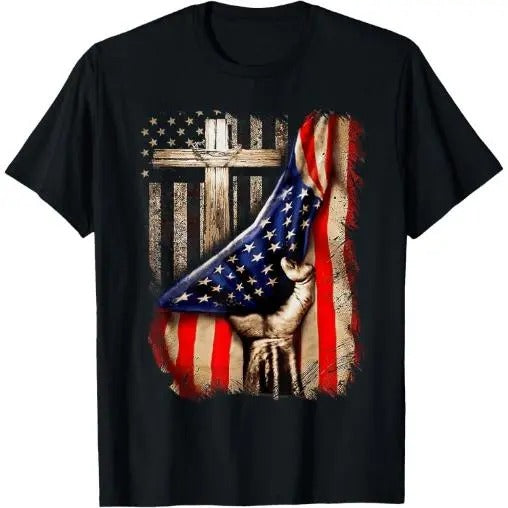 Vintage Faith Over Fear Christian Cross American Flag Made USA T-Shirts, Hoodie, Sweatshirt - T-Shirt, Sweatshirt, Hoodie
