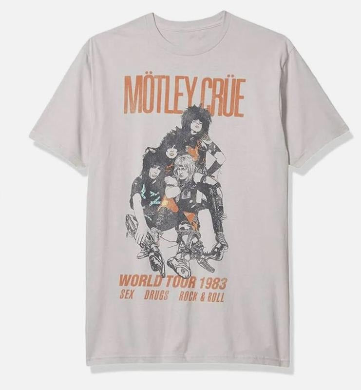 Vintage Motley Crue 1983 World Tour Band Official Natural New Vintage Menswear Top T-Shirts, Hoodie, Sweatshirt - T-Shirt, Sweatshirt, Hoodie