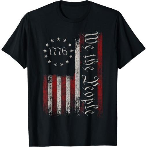 Vintage Old American Flag Patriotic 1776 We People USA Made USA T-Shirts, Hoodie, Sweatshirt - T-Shirt, Sweatshirt, Hoodie