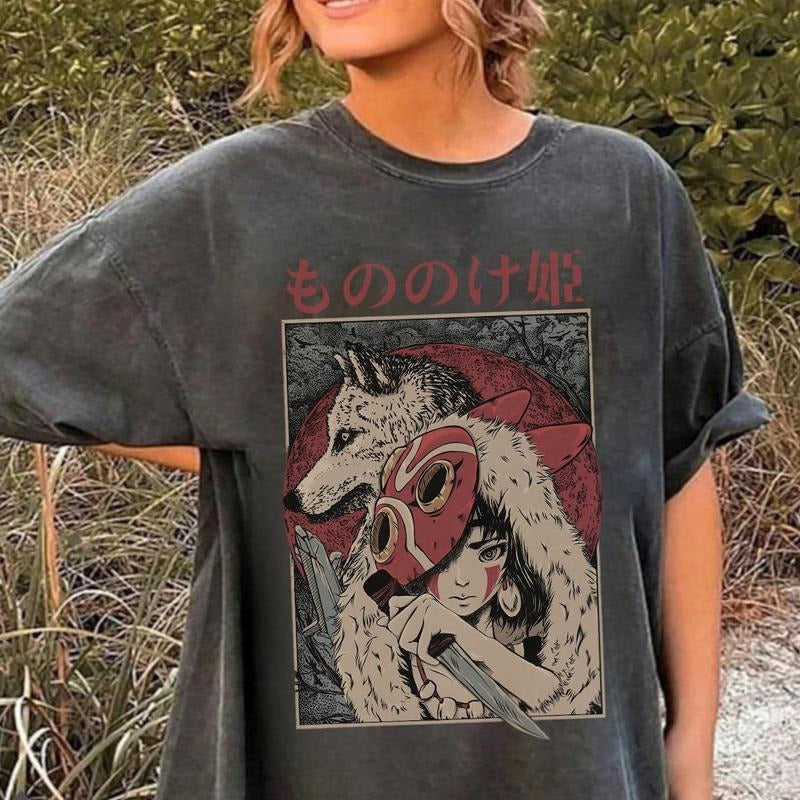 Vintage Princess Mononoke Washed Acid Mononoke Studio Ghibli Anime Spirited Away Totoro Perfect Her T-Shirts, Hoodie, Sweatshirt - T-Shirt, Sweatshirt, Hoodie