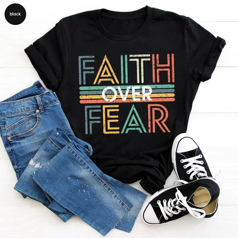 Vintage Retro Christian Shirts Faith Over Fear Christian Her Faith Shirt Christian Latarshia Grant T-Shirts, Hoodie, Sweatshirt - T-Shirt, Sweatshirt, Hoodie