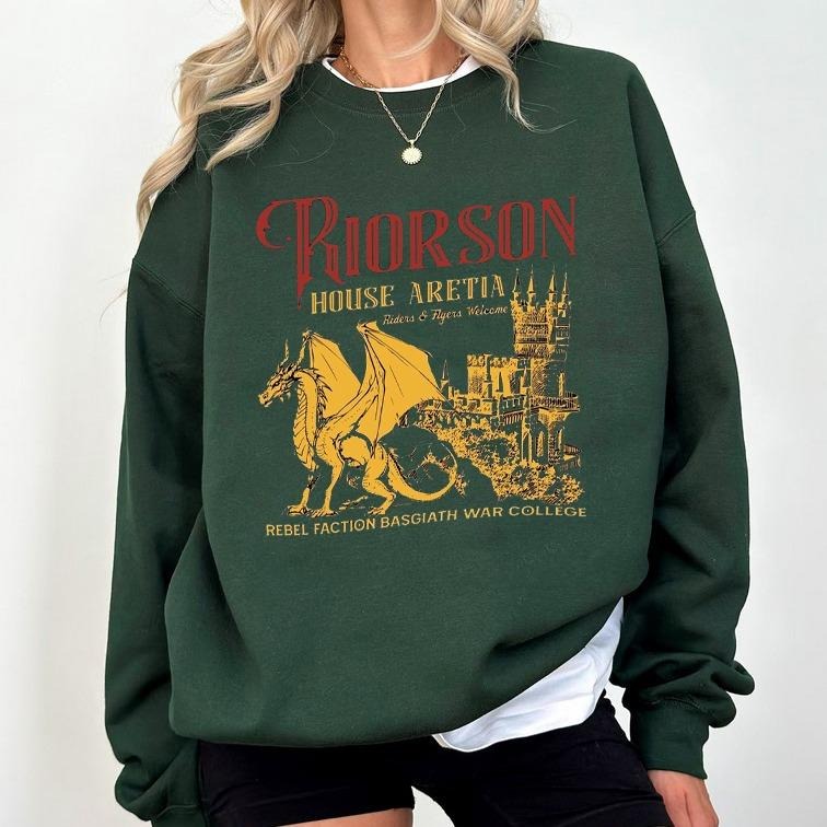 Vintage Riorsin House Aretia Shirt Fourth Wing Shirt Onyx Storm Shirt Bookish Lover Shirt Dragon Ride Shirt Fan T-Shirts, Hoodie, Sweatshirt - T-Shirt, Sweatshirt, Hoodie