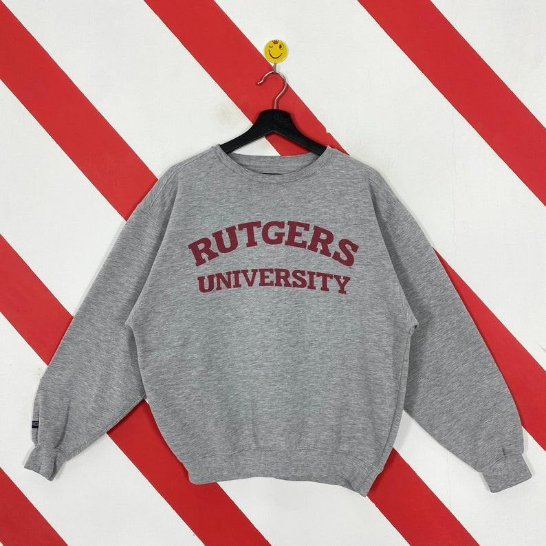 Vintage Rutgers University Rutgers Rutgers Soccer Rutgers Scarlet Knights Print Grey Menswear Athletic Collar Fitted Seamless T-Shirts, Hoodie, Sweatshirt - T-Shirt, Sweatshirt, Hoodie
