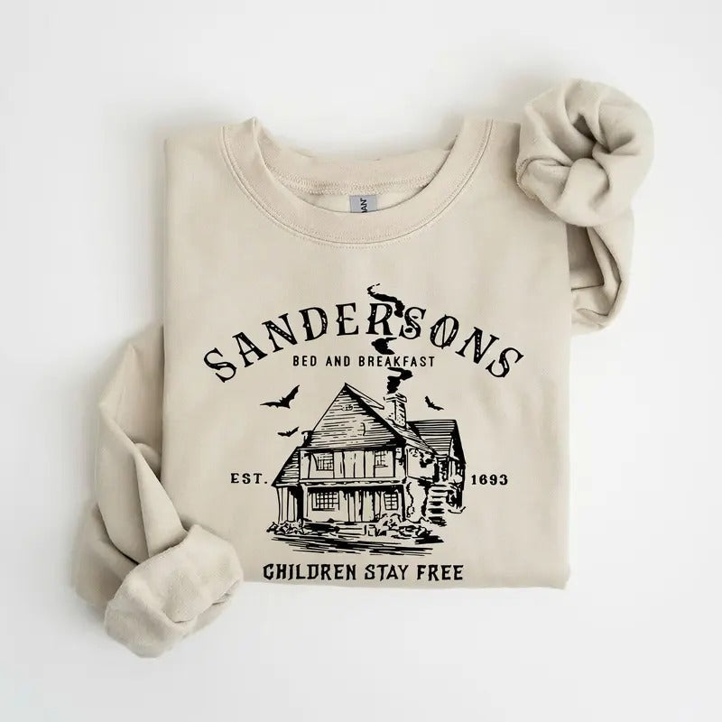 Vintage Sandersons Bed Breakfast Stay Free Halloween Funny T-Shirts, Hoodie, Sweatshirt - T-Shirt, Sweatshirt, Hoodie