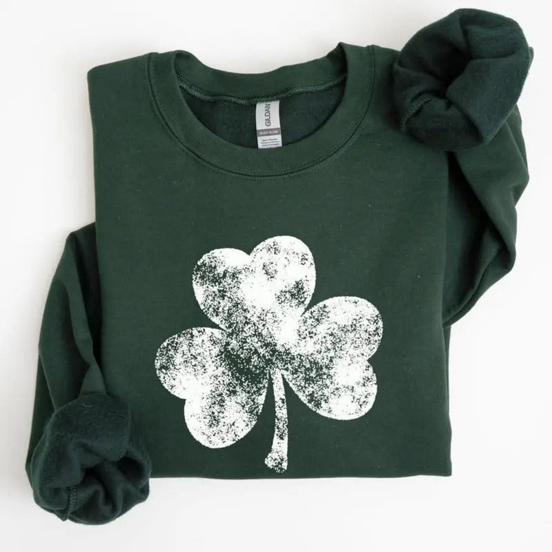 Vintage Shamrock St Patrick'S Day Womenswear Cotton Fit Tops T-Shirts, Hoodie, Sweatshirt - T-Shirt, Sweatshirt, Hoodie