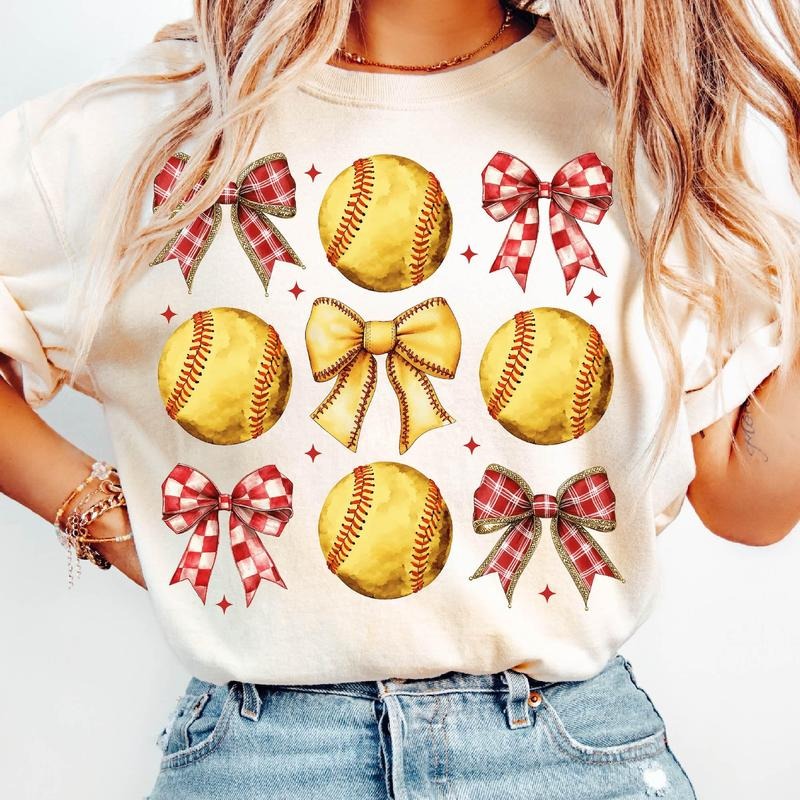Vintage Softball Bow Bow Softball Coquette Softball Shirt Mama Game Day Softball T-Shirts, Hoodie, Sweatshirt - T-Shirt, Sweatshirt, Hoodie
