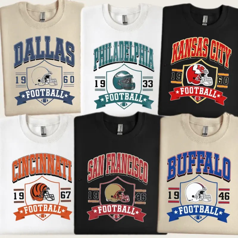 Vintage All Teams Football Vintage Football Dallas Football Kansas City Football Philadelphia Football Classic Cotton T-Shirts, Hoodie, Sweatshirt - T-Shirt, Sweatshirt, Hoodie
