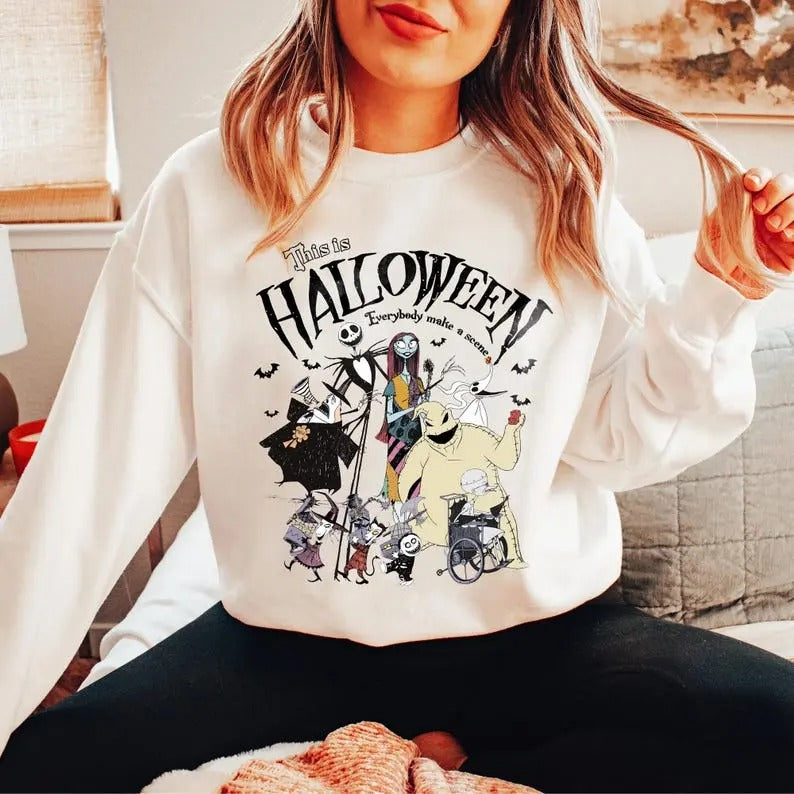 Vintage Nightmare Before Jack Skellington Sally Oogie Boogie Land Halloween Party 2024 Shirt T-Shirts, Hoodie, Sweatshirt - T-Shirt, Sweatshirt, Hoodie