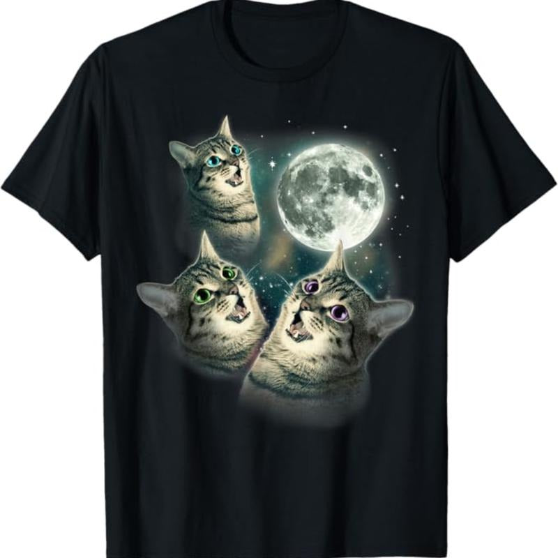 Vintage Three Cat Moon 3 Wolfs Cute Kitten Fantasy Kitten Cute Cat Shirt Love Cat Meme Cringe Funny Dumb Shirts Shirt Menswear Womenswear Streetwear T-Shirts, Hoodie, Sweatshirt - T-Shirt, Sweatshirt, Hoodie