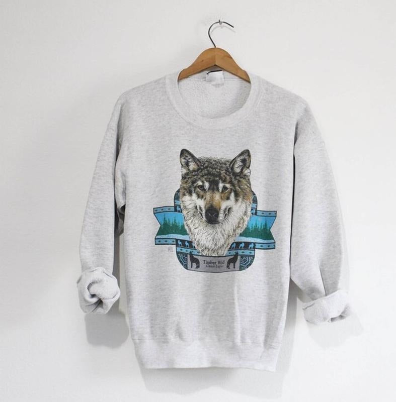 Vintage Timber Wolf Grey Long Sleeves Wolf Fitted Seamless Comfortable T-Shirts, Hoodie, Sweatshirt - T-Shirt, Sweatshirt, Hoodie