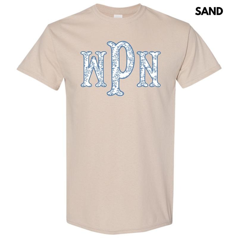 Vintage Vines Blue Monogram Gildan Short Sleeve 'NLB' T-Shirts, Hoodie, Sweatshirt - T-Shirt, Sweatshirt, Hoodie