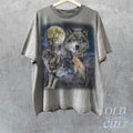 Vintage Wolves 90s Shirt Wolf Lovers Retro 2000s Nature Moon Shirt Nostalgia Oversize Cute Wolf Washed T-Shirts, Hoodie, Sweatshirt - T-Shirt, Sweatshirt, Hoodie