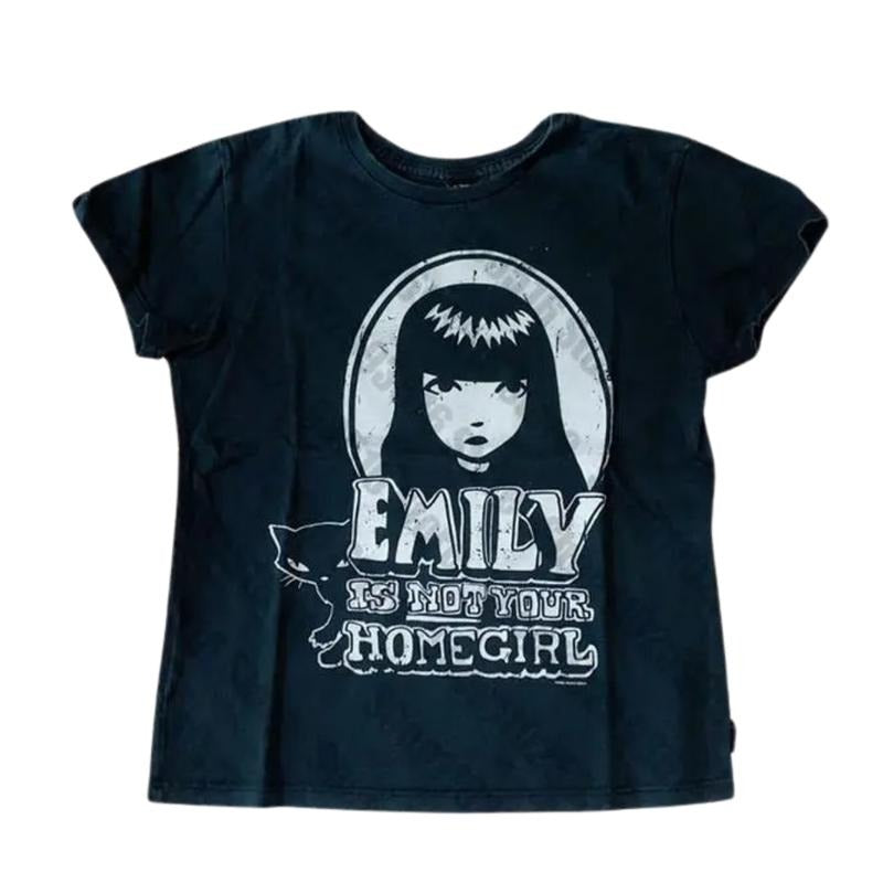 Vintage Y2K Emily Strange Baby Cat Girl Baby Fitted Y2k Top Streetwear Grunge 2000s Emo Scene 2000s Clothes Casual Cotton Short Sleeve Her T-Shirts, Hoodie, Sweatshirt - T-Shirt, Sweatshirt, Hoodie