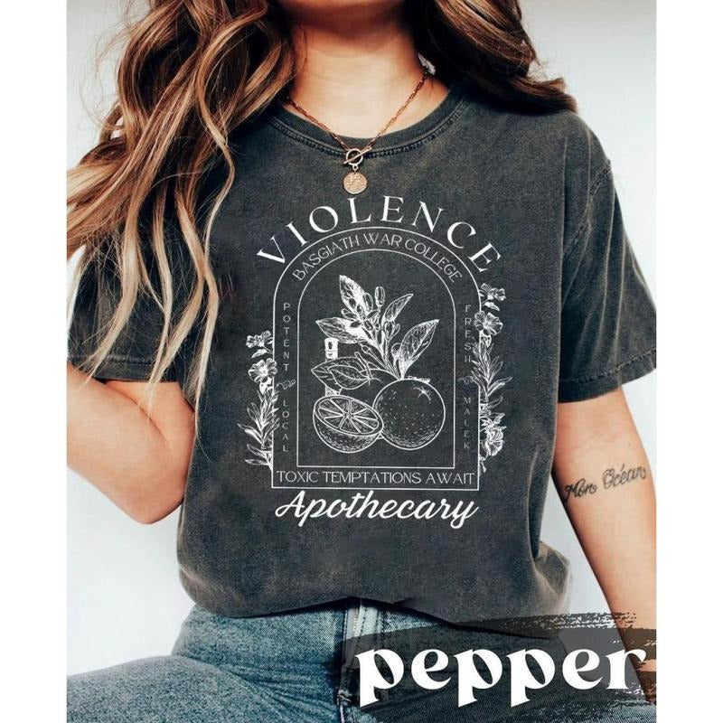 Violence Apothecary Shirt Booktok Basgiath War College Fourth Wing Shirt Fantasy Lover Dragon Rider T-Shirts, Hoodie, Sweatshirt - T-Shirt, Sweatshirt, Hoodie
