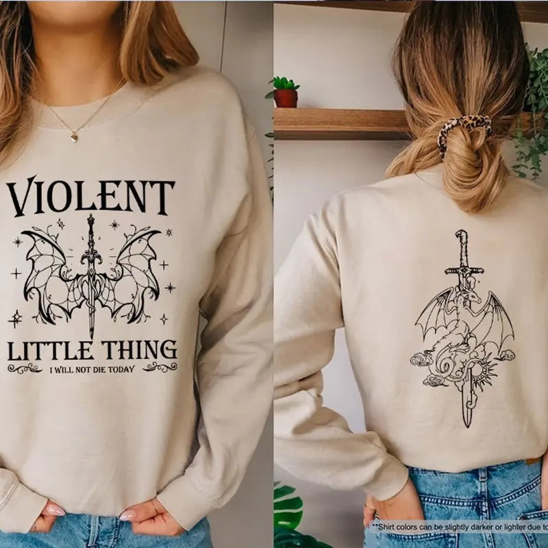 Violent Little Thing Fourth Wing Fan Book Lover Bookworm Bookish T-Shirts, Hoodie, Sweatshirt - T-Shirt, Sweatshirt, Hoodie