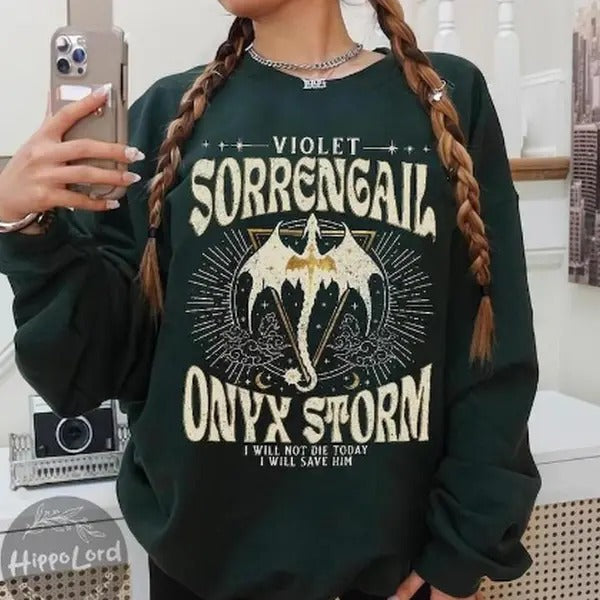 Violet Sorrengial Onyx Storm Dragon Rider Bookish Book Lover Fantasy Book T-Shirts, Hoodie, Sweatshirt - T-Shirt, Sweatshirt, Hoodie