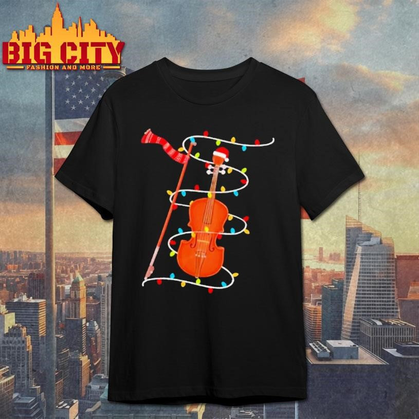 Violin Christmas Lights Stylish Shirt Unisex T-shirt, Sweatshirt, Hoodie, Long Sleeve Tee - T-Shirt, Sweatshirt, Hoodie