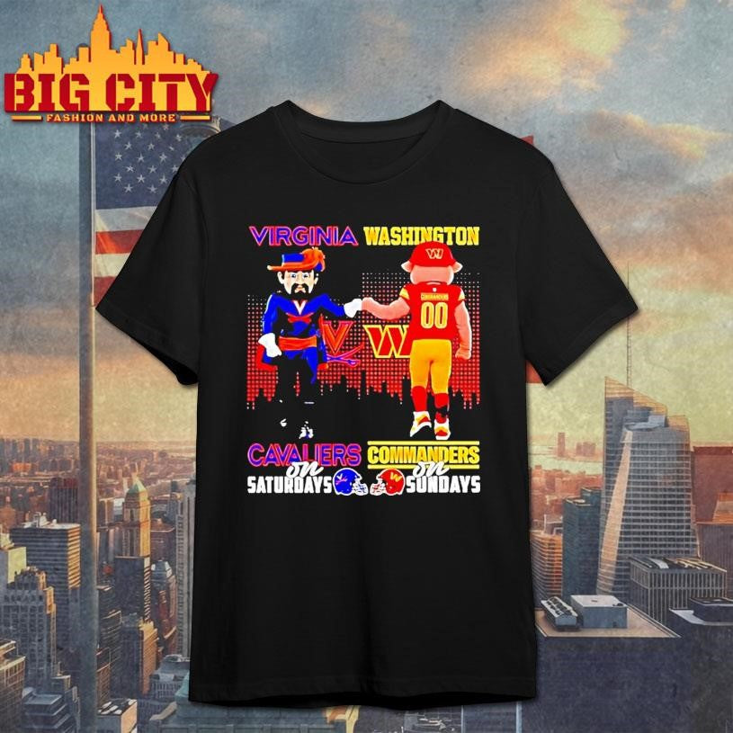 Virginia Cavaliers On Saturdays Washington Commanders On Sundays Mascot Shirt Unisex T-shirt, Sweatshirt, Hoodie, Long Sleeve Tee - T-Shirt, Sweatshirt, Hoodie