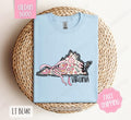Virginia Floral Bow Gildan Cute State Coquette Top T-Shirts, Hoodie, Sweatshirt - T-Shirt, Sweatshirt, Hoodie