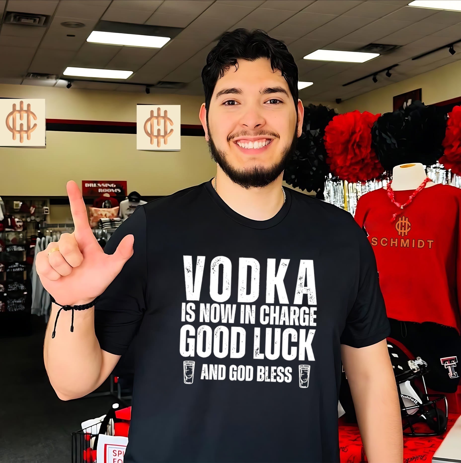 Vodka is now in charge good luck and God bless shirt Unisex T-shirt, Sweatshirt, Hoodie, Long Sleeve Tee - T-Shirt, Sweatshirt, Hoodie