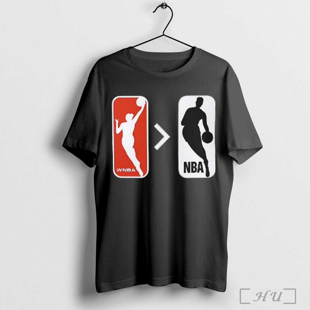 Wnba Is Greater Than Nba Logo T Shirt Unisex T-shirt, Sweatshirt, Hoodie, Long Sleeve Tee - T-Shirt, Sweatshirt, Hoodie