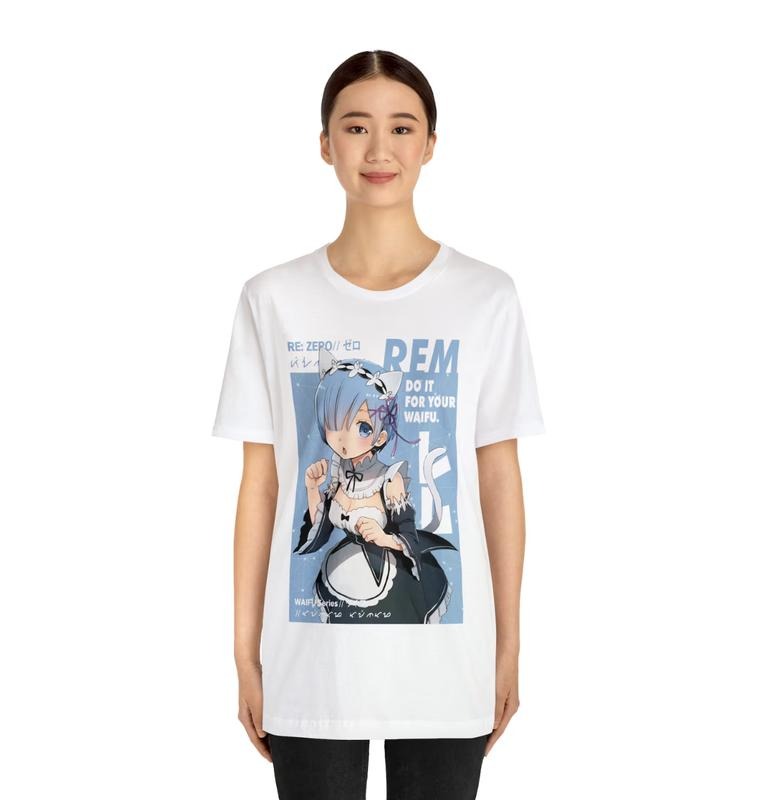 Waifu Rem Anime Anime Manga Shirt Anime Shirt Anime Lovers Shirt Anime Manga Shirt Japanese Shirts Menswear Top Underwear Streetwear Man Tropical Round Neck Casual T-Shirts, Hoodie, Sweatshirt - T-Shirt, Sweatshirt, Hoodie