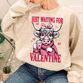 Waiting Valentine Highland Cow Heart Retro Coquette T-Shirts, Hoodie, Sweatshirt - T-Shirt, Sweatshirt, Hoodie