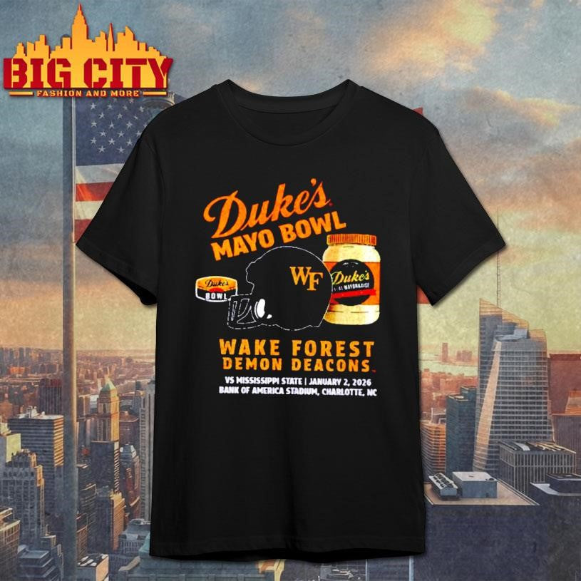 Wake Forest Demon Deacons 2026 Dukes Mayo Bowl Helmet Shirt Unisex T-shirt, Sweatshirt, Hoodie, Long Sleeve Tee - T-Shirt, Sweatshirt, Hoodie