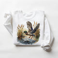 Watercolor Mallard Duck Flying Lake Wild Duck Independence Day Retro National Hunting Day 1 Cotton Womenswear T-Shirts, Hoodie, Sweatshirt - T-Shirt, Sweatshirt, Hoodie