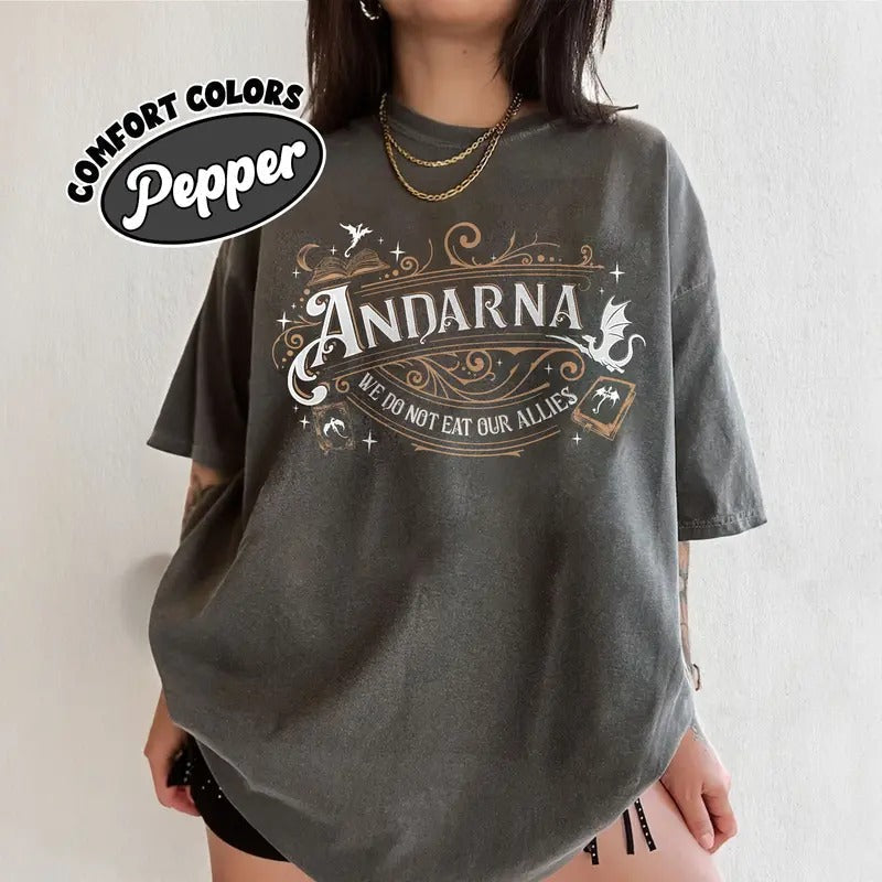 We Do Not Eat Our Allies Comfort Colors Shirt Andarna Fourth Wing Shirt Dragon Woman Basgiath War College Bookish T-Shirts, Hoodie, Sweatshirt - T-Shirt, Sweatshirt, Hoodie