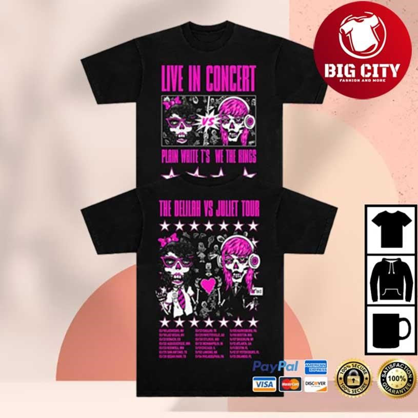 We The Kings Delilah Vs Juliet Tour Two Sided Shirt Unisex T-shirt, Sweatshirt, Hoodie, Long Sleeve Tee - T-Shirt, Sweatshirt, Hoodie