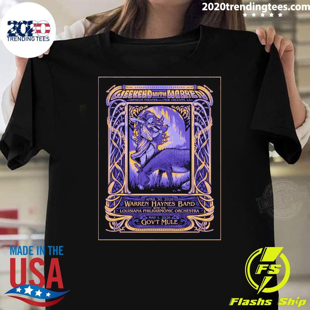 Weekend With Warren April 30-May 1 2026 Orpheum Theater in New Orleans LA Shirt Unisex T-shirt, Sweatshirt, Hoodie, Long Sleeve Tee - T-Shirt, Sweatshirt, Hoodie