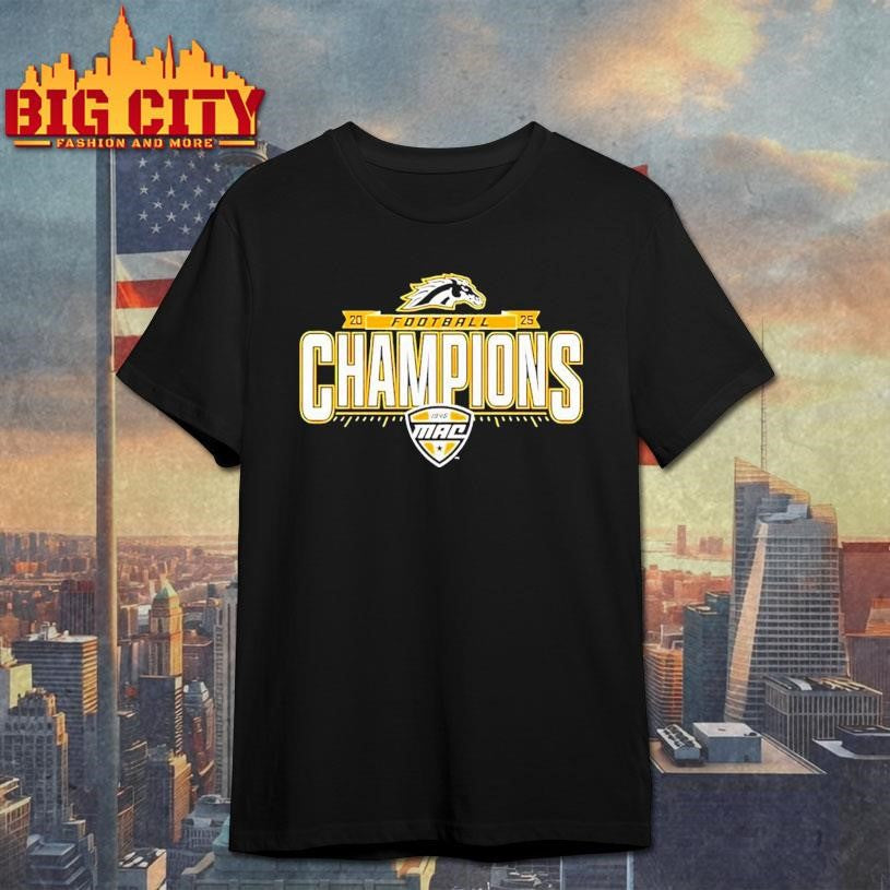 Western Michigan Broncos 2025 MAC Football Champions Shirt Unisex T-shirt, Sweatshirt, Hoodie, Long Sleeve Tee - T-Shirt, Sweatshirt, Hoodie