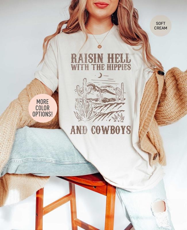 Western Raisin Hell Hippies D Boho Western Shirt Western Shirt Cowgirl Shirt Vintage Country Concert T-Shirts, Hoodie, Sweatshirt - T-Shirt, Sweatshirt, Hoodie
