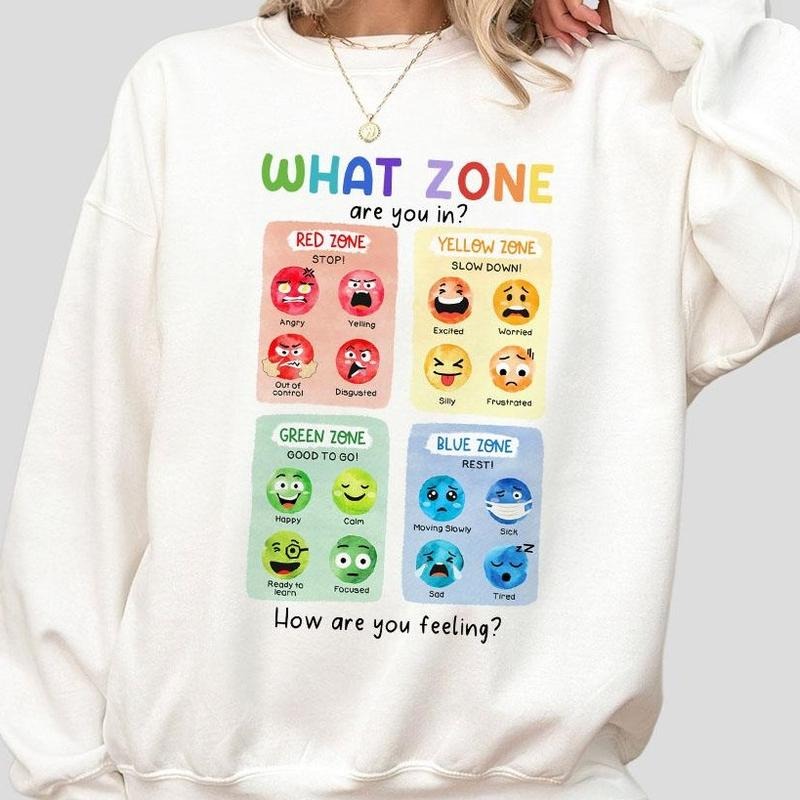 What Zone Are You Mental Healthy Shirts Her Shirt Zones Regulation Calm Down Feeling Shirts School Counselor Shirt Tops Teacher Shirt Teacher Back School T-Shirts, Hoodie, Sweatshirt - T-Shirt, Sweatshirt, Hoodie