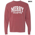 White Cursive Varsity Merry Long Sleeve Comfort Colors 'NLB' T-Shirts, Hoodie, Sweatshirt - T-Shirt, Sweatshirt, Hoodie