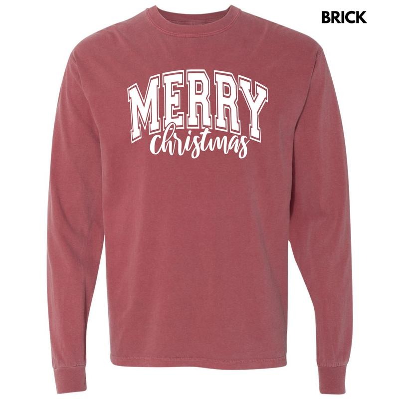 White Cursive Varsity Merry Long Sleeve Comfort Colors 'NLB' T-Shirts, Hoodie, Sweatshirt - T-Shirt, Sweatshirt, Hoodie