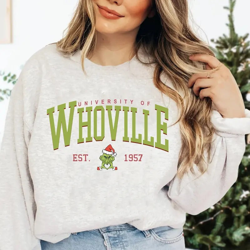 Whoville University University Whoville Xmas Shirt Movie Character Shirt T-Shirts, Hoodie, Sweatshirt - T-Shirt, Sweatshirt, Hoodie