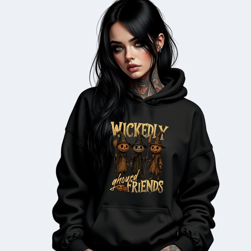 Wickedly Ghourd Friends Casual Halloween Top Streetwear Long Sleeve Summer T-Shirts, Hoodie, Sweatshirt - T-Shirt, Sweatshirt, Hoodie