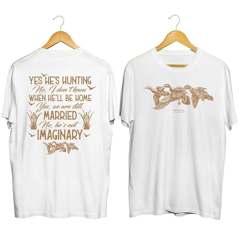 Wife Hunter 2 Side Hunting Wife Shirt Front Back Duck Hunter Mom Dad Hunting Season Cotton Fabric Menswear T-Shirts, Hoodie, Sweatshirt - T-Shirt, Sweatshirt, Hoodie