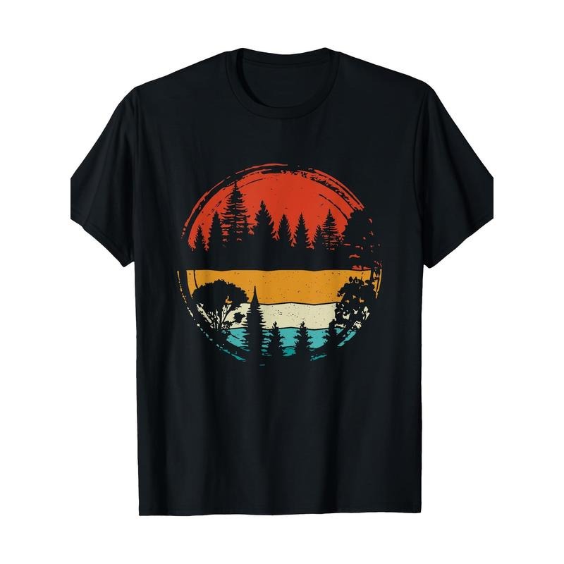 Wildlife Trees Outdoor Nature Vintage Forest Pattern 100% Cotton Made USA T-Shirts, Hoodie, Sweatshirt - T-Shirt, Sweatshirt, Hoodie
