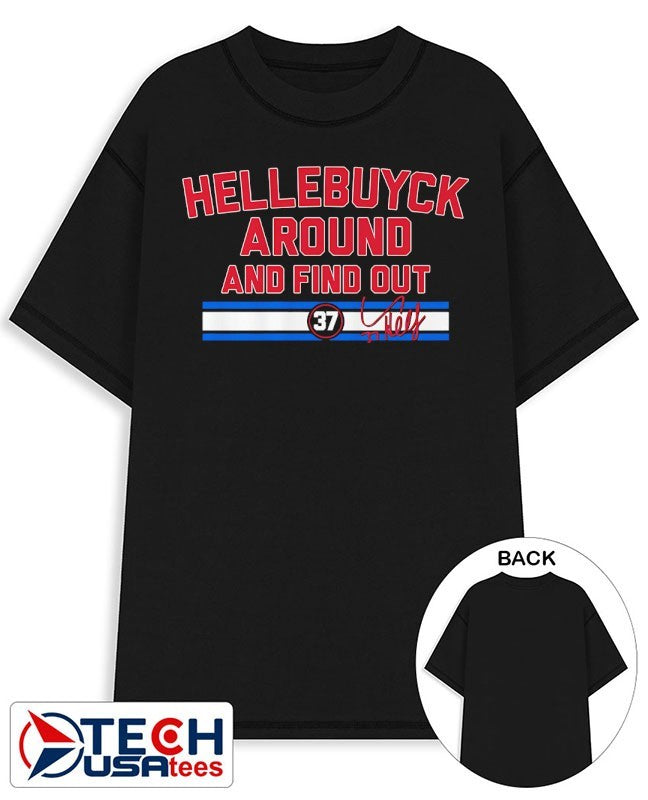 Winnipeg Jets Connor Hellebuyck around and find out #37 signature shirt Unisex T-shirt, Sweatshirt, Hoodie, Long Sleeve Tee - T-Shirt, Sweatshirt, Hoodie