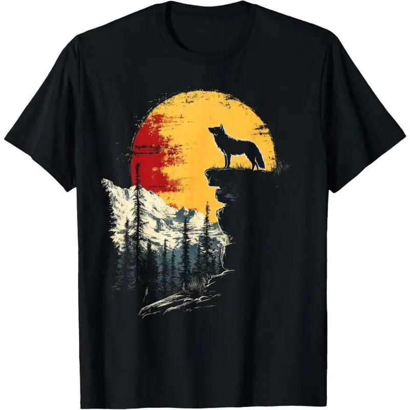 Wolf Moon Nature Mountains Wildlife Vintage T-Shirts, Hoodie, Sweatshirt - T-Shirt, Sweatshirt, Hoodie