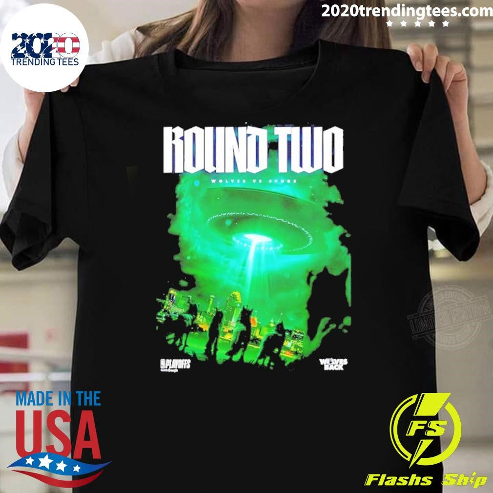 Wolves Vs Spurs Rolino Two 2026 Nba Playoffs Shirt Unisex T-shirt, Sweatshirt, Hoodie, Long Sleeve Tee - T-Shirt, Sweatshirt, Hoodie