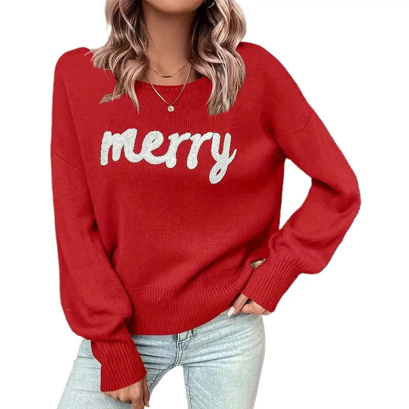 Cute Casual Letter Embroidery Comfy Warm Long Sleeve Basic Knitwear Streetwear T-Shirts, Hoodie, Sweatshirt - T-Shirt, Sweatshirt, Hoodie