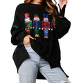 Sequins Long Sleeve Cartoon Crew NeckPullovers Fall Winter Casual Tops Shirts Party Streetwear T-Shirts, Hoodie, Sweatshirt - T-Shirt, Sweatshirt, Hoodie
