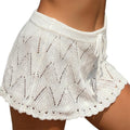 Crochet Mini Skirt Cover Up Drawstring High Waist Hollow See Through Bikini Coverups Summer Knitted Beach Short Skirts T-Shirts, Hoodie, Sweatshirt - T-Shirt, Sweatshirt, Hoodie