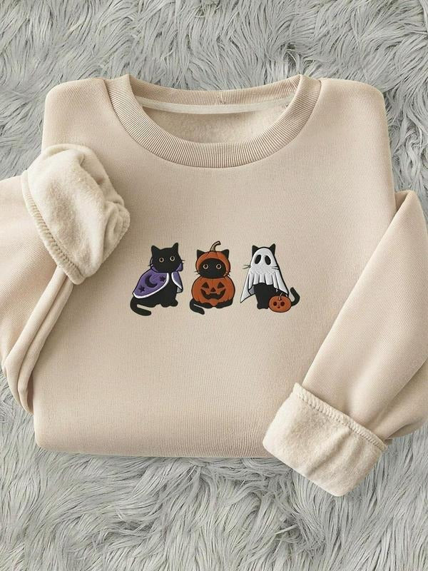 Drop Shoulder Casual Long Sleeve Round Neck Daily Fall & Winter Clothes T-Shirts, Hoodie, Sweatshirt - T-Shirt, Sweatshirt, Hoodie
